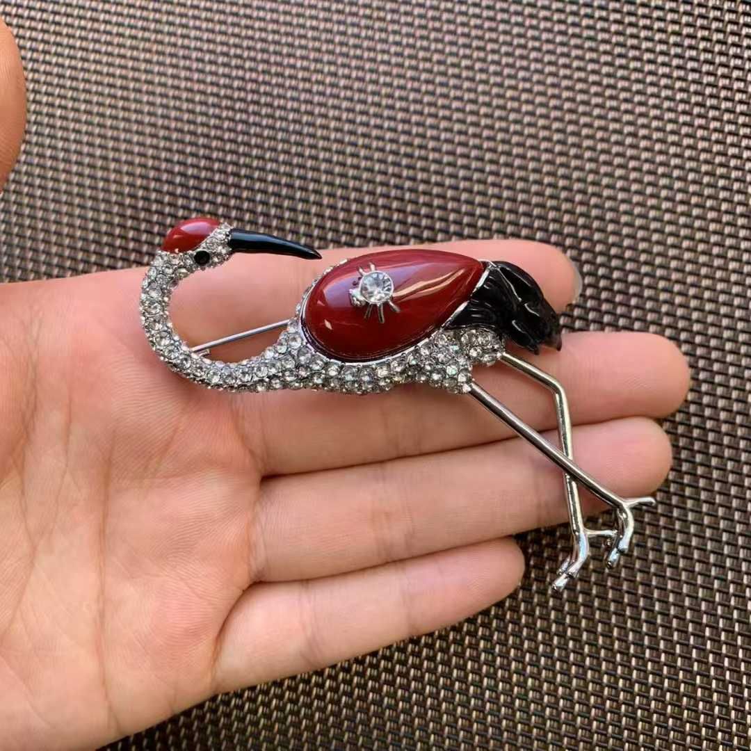 Crystal Flamingo Brooch