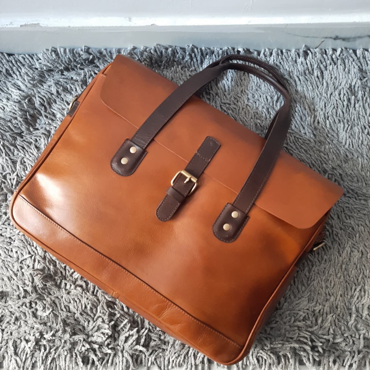 Tan Leather Briefcase